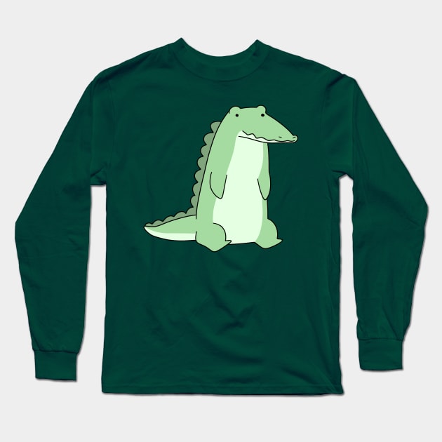 Sitting Alligator Long Sleeve T-Shirt by saradaboru